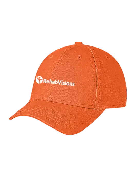 Orange Structured Soft Snap Closure Hook & Loop Cap w/RehabVisions POST Logo