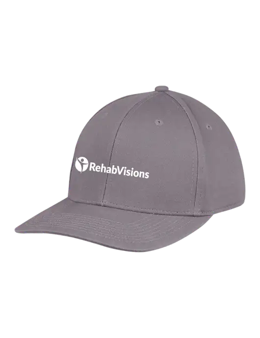 Premium Modern Structured Twill Charcoal Snapback Cap w/RehabVisions POST Logo