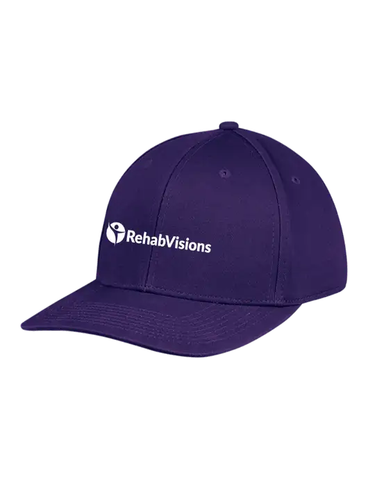Premium Modern Structured Twill Purple Snapback Cap w/RehabVisions POST Logo