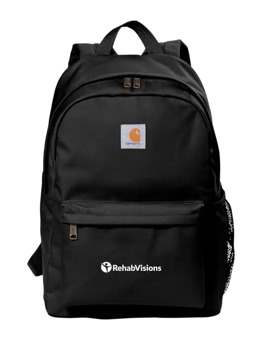 Carhartt Black Canvas Backpack w/RehabVisions POST Logo