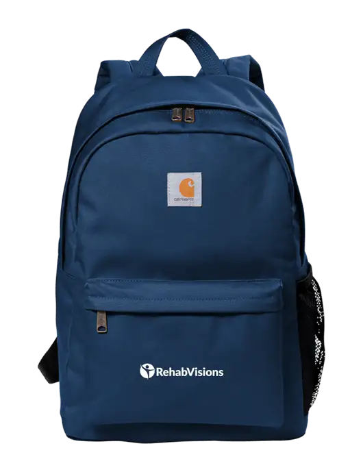 Carhartt Navy Canvas Backpack w/RehabVisions POST Logo