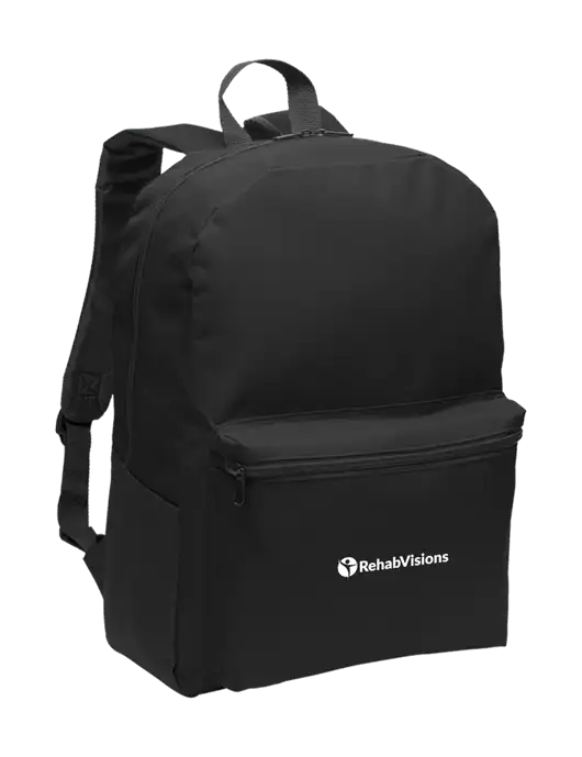 Casual Black Lightweight Laptop Backpack w/RehabVisions POST Logo