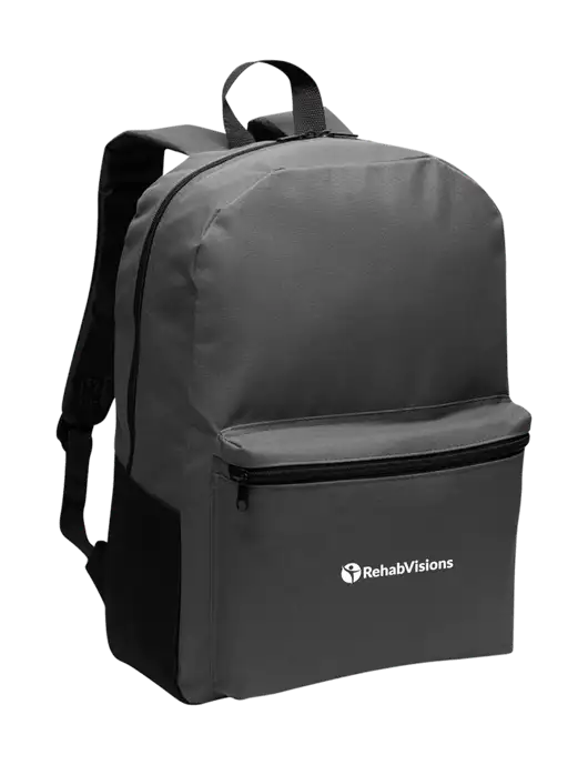 Casual Dark Charcoal Lightweight Laptop Backpack w/RehabVisions POST Logo