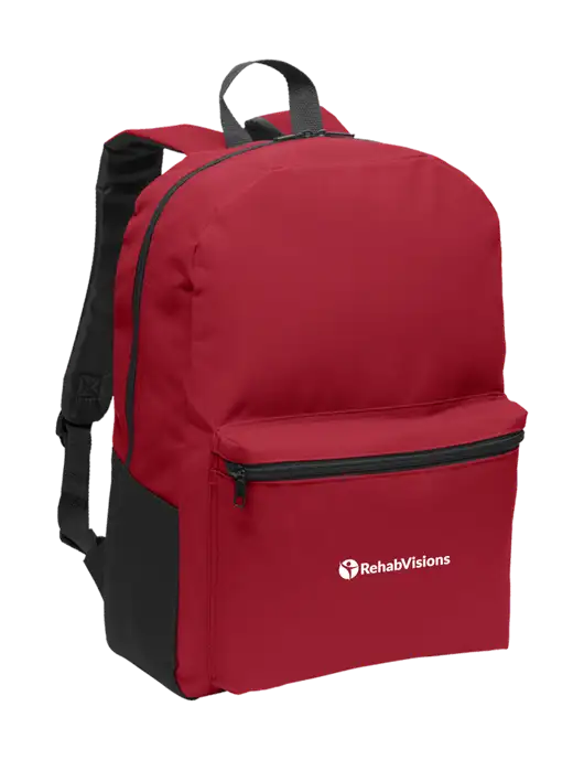 Casual Red Lightweight Laptop Backpack w/RehabVisions POST Logo