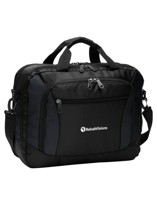 Commuter Black Laptop Briefcase w/RehabVisions POST Logo