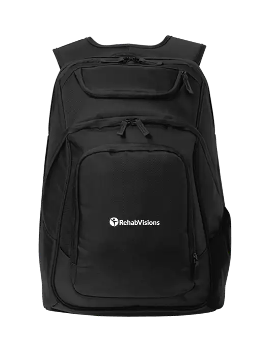Executive Black Laptop Backpack w/RehabVisions POST Logo
