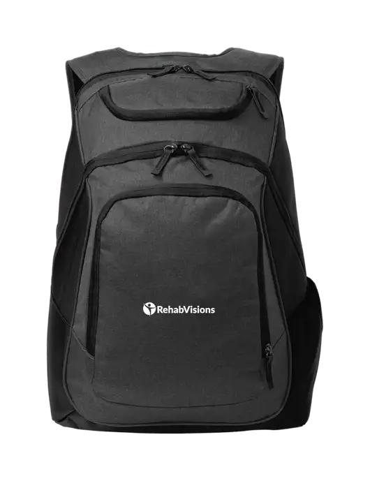 Executive Graphite Heather/Black Laptop Backpack w/RehabVisions POST Logo