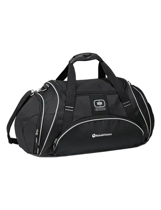 OGIO Black Crunch Duffel
 w/RehabVisions POST Logo
