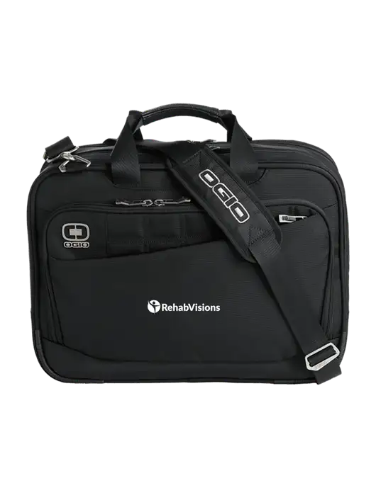 OGIO Black Element Laptop Messenger Bag w/RehabVisions POST Logo