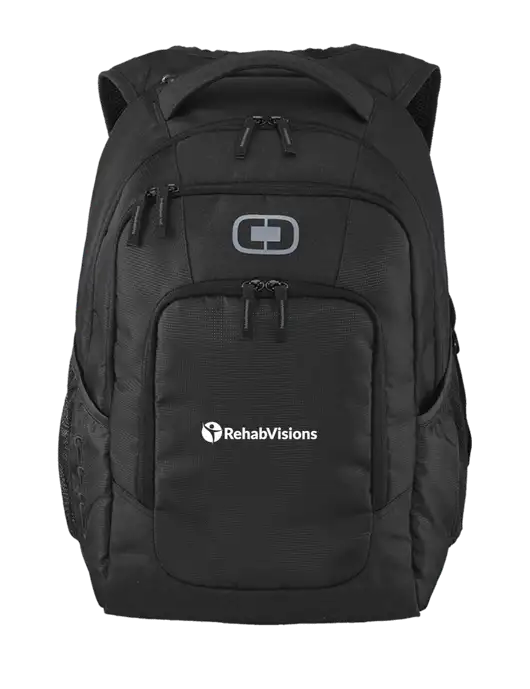 OGIO Black Logan Laptop Backpack
 w/RehabVisions POST Logo