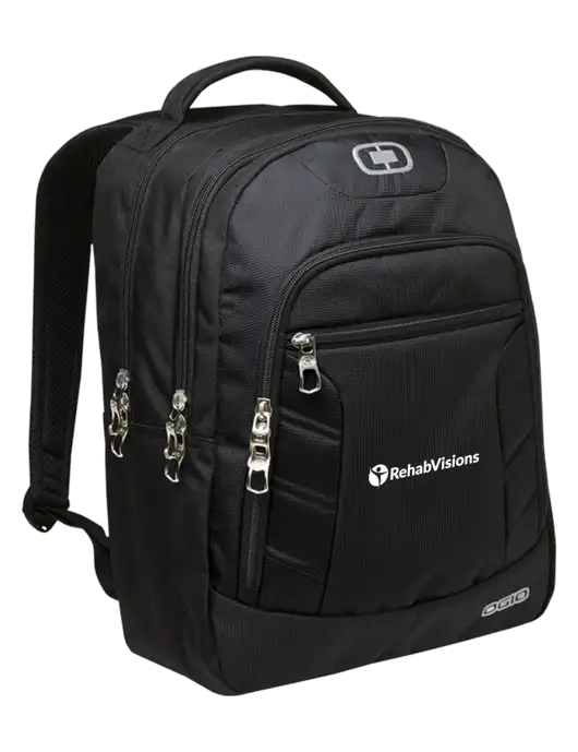 OGIO Black/Silver Colton Laptop Backpack
 w/RehabVisions POST Logo