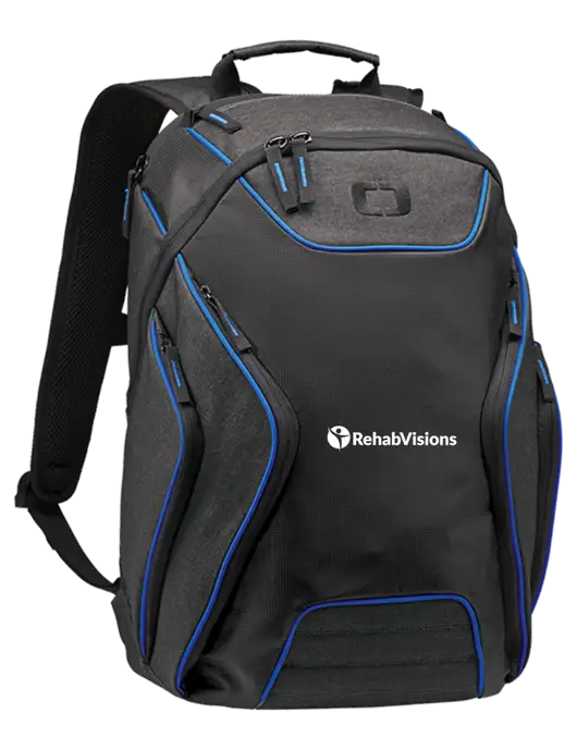 OGIO Royal Blue/Heather Grey Hatch Laptop Backpack
 w/RehabVisions POST Logo