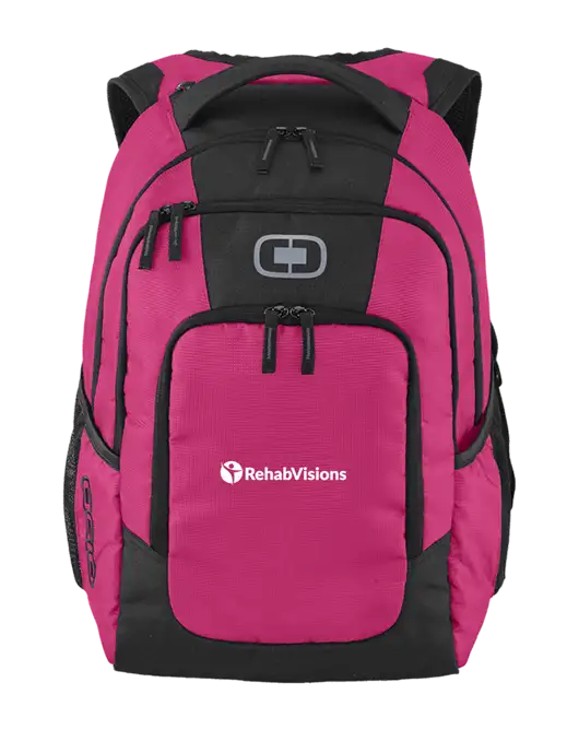 OGIO Flush Pink Logan Laptop Backpack
 w/RehabVisions POST Logo