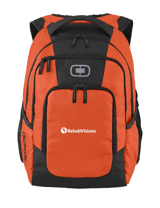 OGIO Orange Logan Laptop Backpack
 w/RehabVisions POST Logo