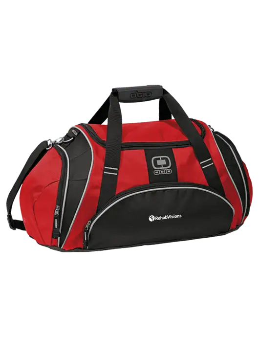 OGIO Red Crunch Duffel
 w/RehabVisions POST Logo