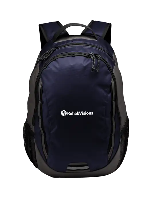 Ridge Deep Navy/Dark Charcoal Laptop Backpack w/RehabVisions POST Logo