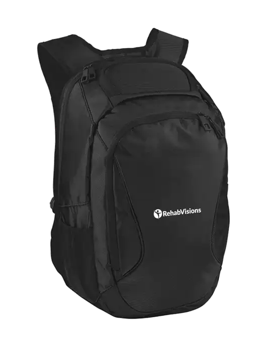 Stealth Black Laptop Backpack w/RehabVisions POST Logo