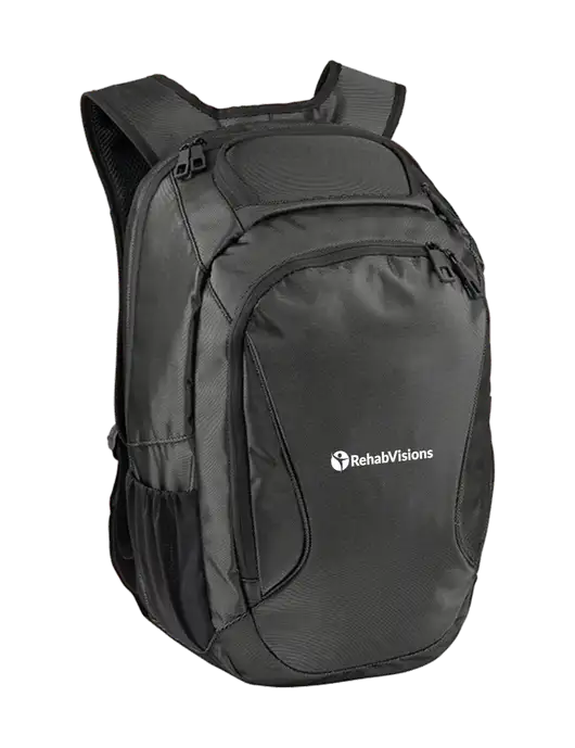 Stealth Dark Grey/Black Laptop Backpack w/RehabVisions POST Logo