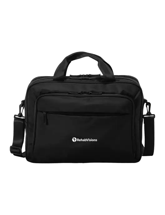 Travel Exec Black Laptop Briefcase w/RehabVisions POST Logo