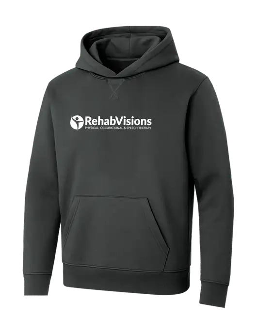 Allmade Charcoal Grey Organic French Terry Pullover Hoodie w/RehabVisions POST Logo
