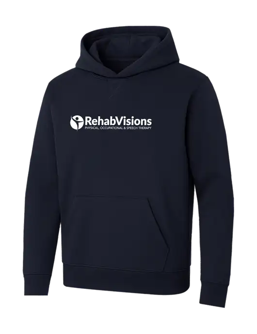 Allmade Dark Navy Organic French Terry Pullover Hoodie w/RehabVisions POST Logo