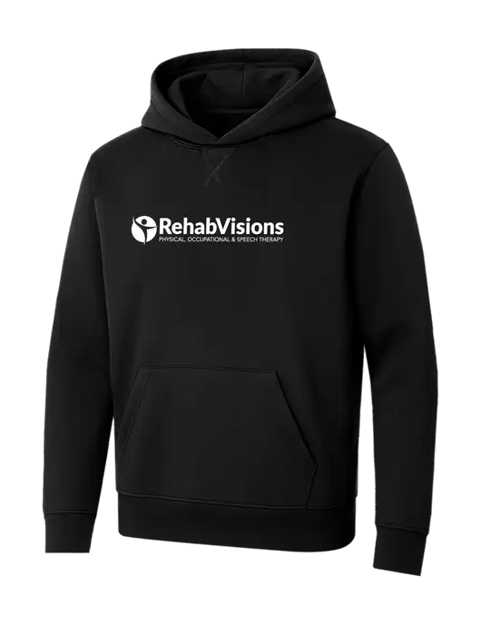 Allmade Deep Black Organic French Terry Pullover Hoodie w/RehabVisions POST Logo