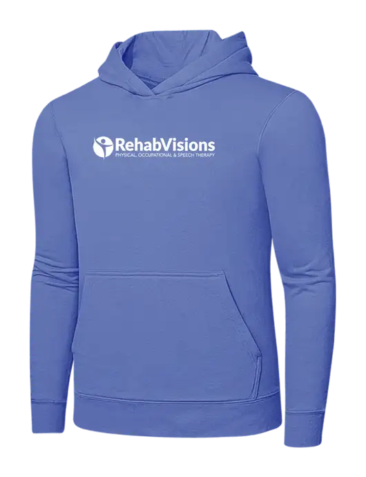 Carolina Blue 7.8 oz Ring Spun Hooded Sweatshirt w/RehabVisions POST Logo