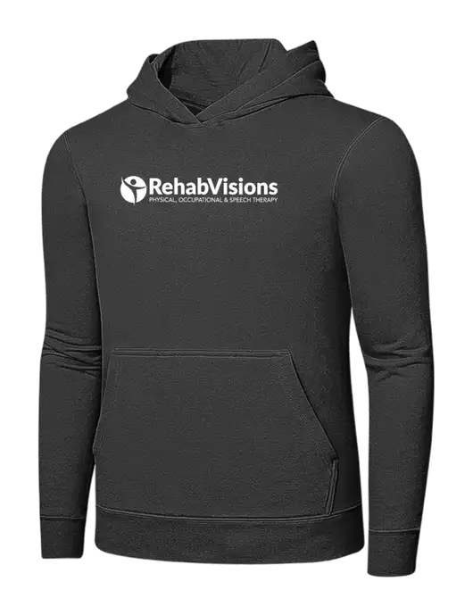 Charcoal 7.8 oz Ring Spun Hooded Sweatshirt w/RehabVisions POST Logo