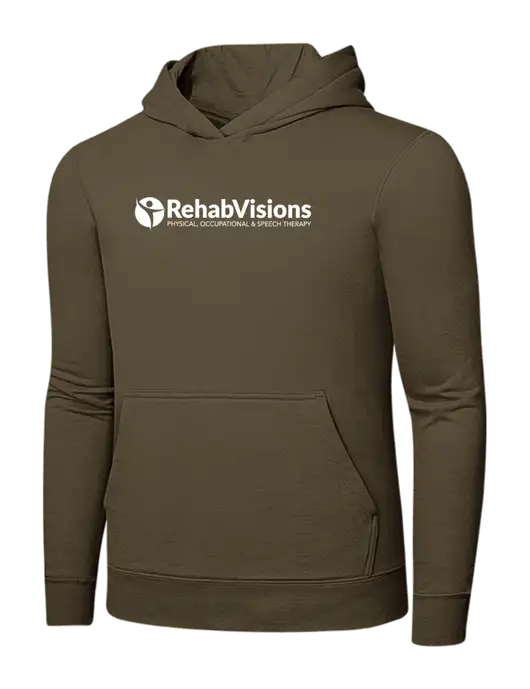 Coyote Brown 7.8 oz Ring Spun Hooded Sweatshirt w/RehabVisions POST Logo