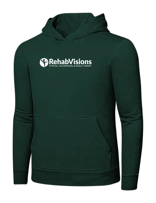 Dark Green 7.8 oz Ring Spun Hooded Sweatshirt w/RehabVisions POST Logo
