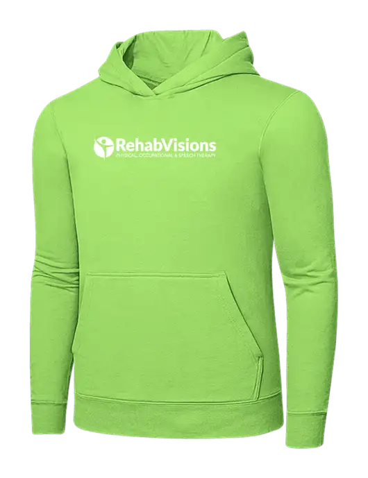 Light Green 7.8. oz Ring Spun Hooded Sweatshirt w/RehabVisions POST Logo