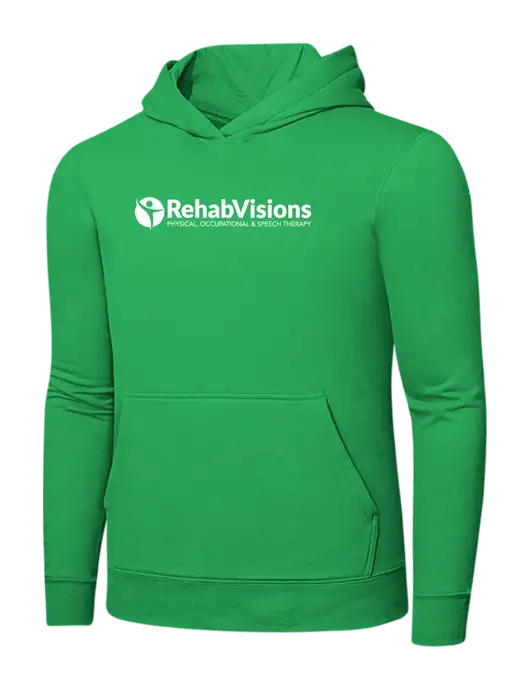 Light Kelly Green 7.8 oz Ring Spun Hooded Sweatshirt w/RehabVisions POST Logo