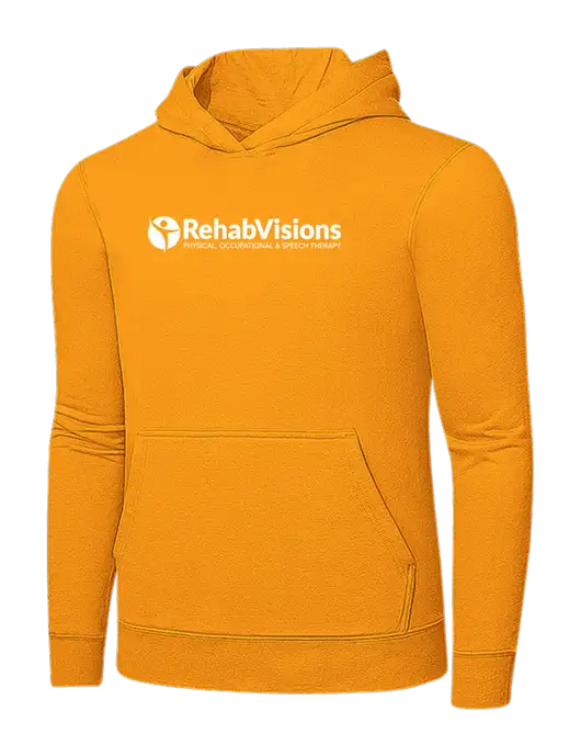 Yellow Gold 7.8 oz Ring Spun Hooded Sweatshirt w/RehabVisions POST Logo