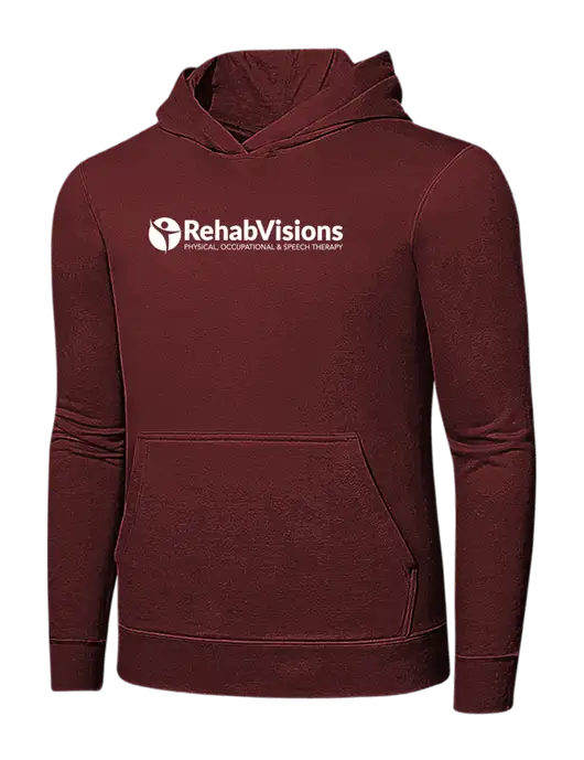 Maroon 7.8 oz Ring Spun Hooded Sweatshirt w/RehabVisions POST Logo
