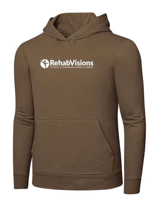 Medium Brown 7.8 oz Ring Spun Hooded Sweatshirt w/RehabVisions POST Logo
