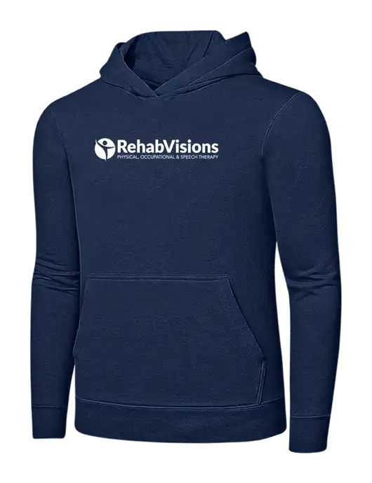 Navy 7.8 oz Ring Spun Hooded Sweatshirt w/RehabVisions POST Logo