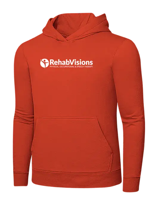 Orange 7.8 oz Ring Spun Hooded Sweatshirt w/RehabVisions POST Logo