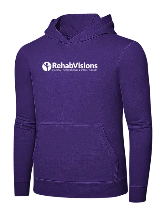 Purple 7.8 oz Ring Spun Hooded Sweatshirt w/RehabVisions POST Logo