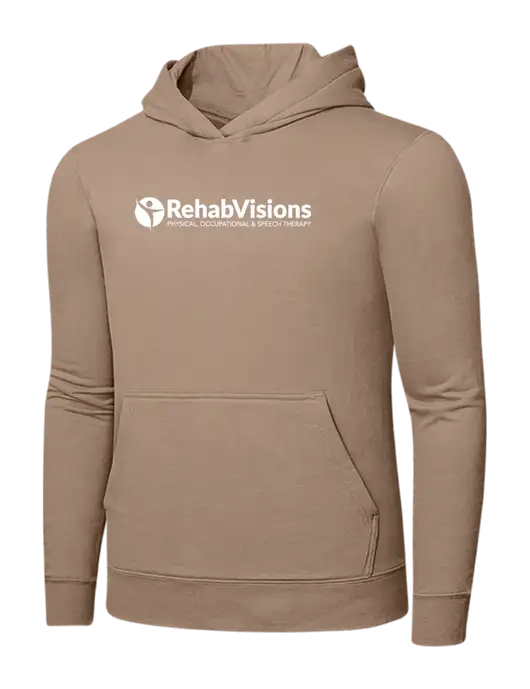 Sand 7.8. oz Ring Spun Hooded Sweatshirt w/RehabVisions POST Logo