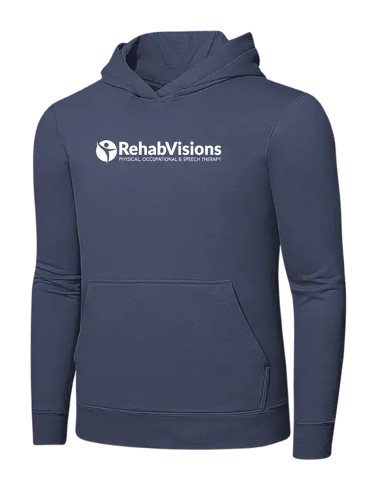 Steel Blue 7.8. oz Ring Spun Hooded Sweatshirt w/RehabVisions POST Logo