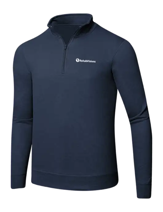Team Navy 8.5 oz Ring Spun 1/4 Zip Pullover Sweatshirt w/RehabVisions POST Logo