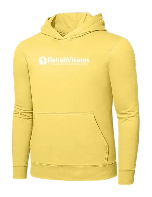 Light Yellow 7.8. oz Ring Spun Hooded Sweatshirt w/RehabVisions POST Logo