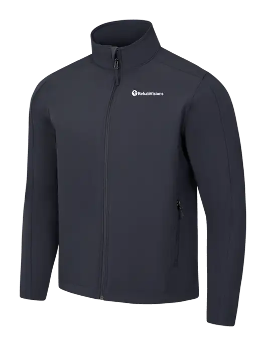 Charcoal Grey Core Soft Shell Jacket w/RehabVisions POST Logo
