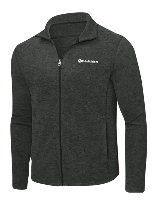 Charcoal Heather Microfleece Full-Zip Jacket w/RehabVisions POST Logo