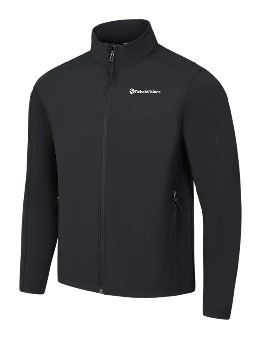 Black Core Soft Shell Jacket w/RehabVisions POST Logo