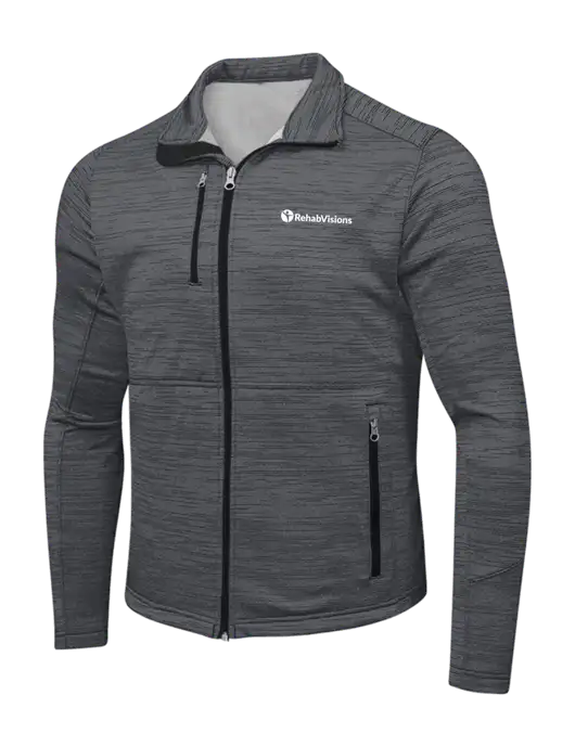 Dark Grey Digi Stripe Fleece Jacket w/RehabVisions POST Logo