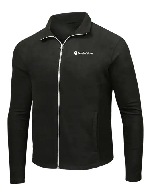 Black Microfleece Jacket w/RehabVisions POST Logo