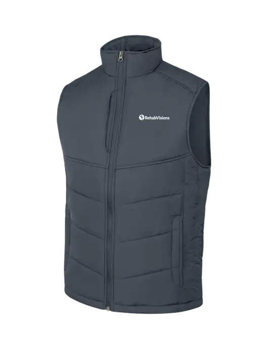 Dark Slate/Black Puffy Vest w/RehabVisions POST Logo