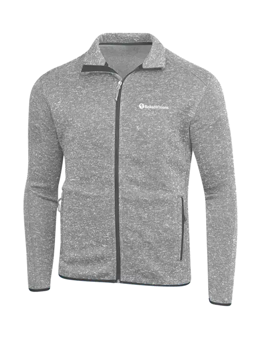 Grey Heather Sweater Fleece Jacket w/RehabVisions POST Logo