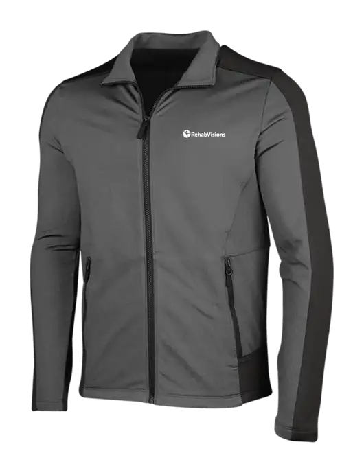 Medium Grey Heather Grid Fleece Jacket w/RehabVisions POST Logo